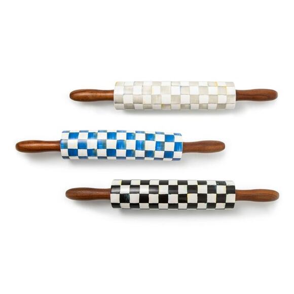 Brand New Mackenzie-Childs Royal Check Rolling Pin - Picture 2 of 2
